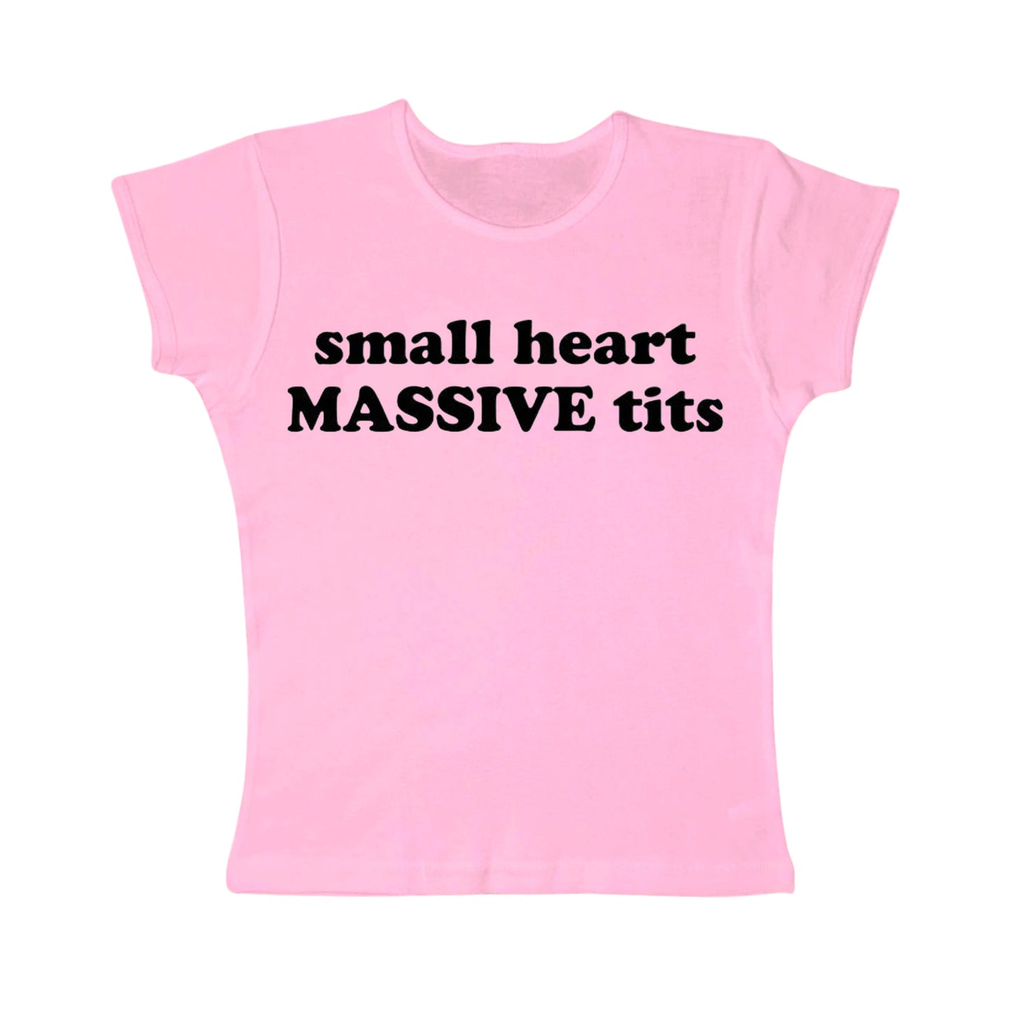 small heart massive tits tight fit baby tee
