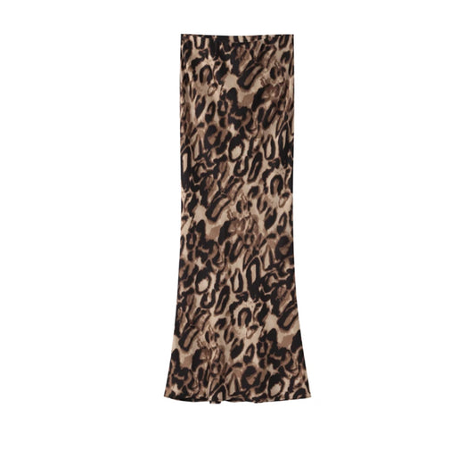 Leopard print maxi skirt