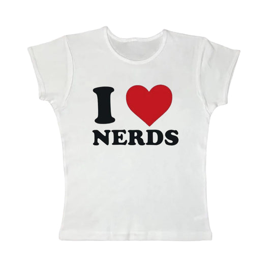 I love Nerds tight fit baby tee