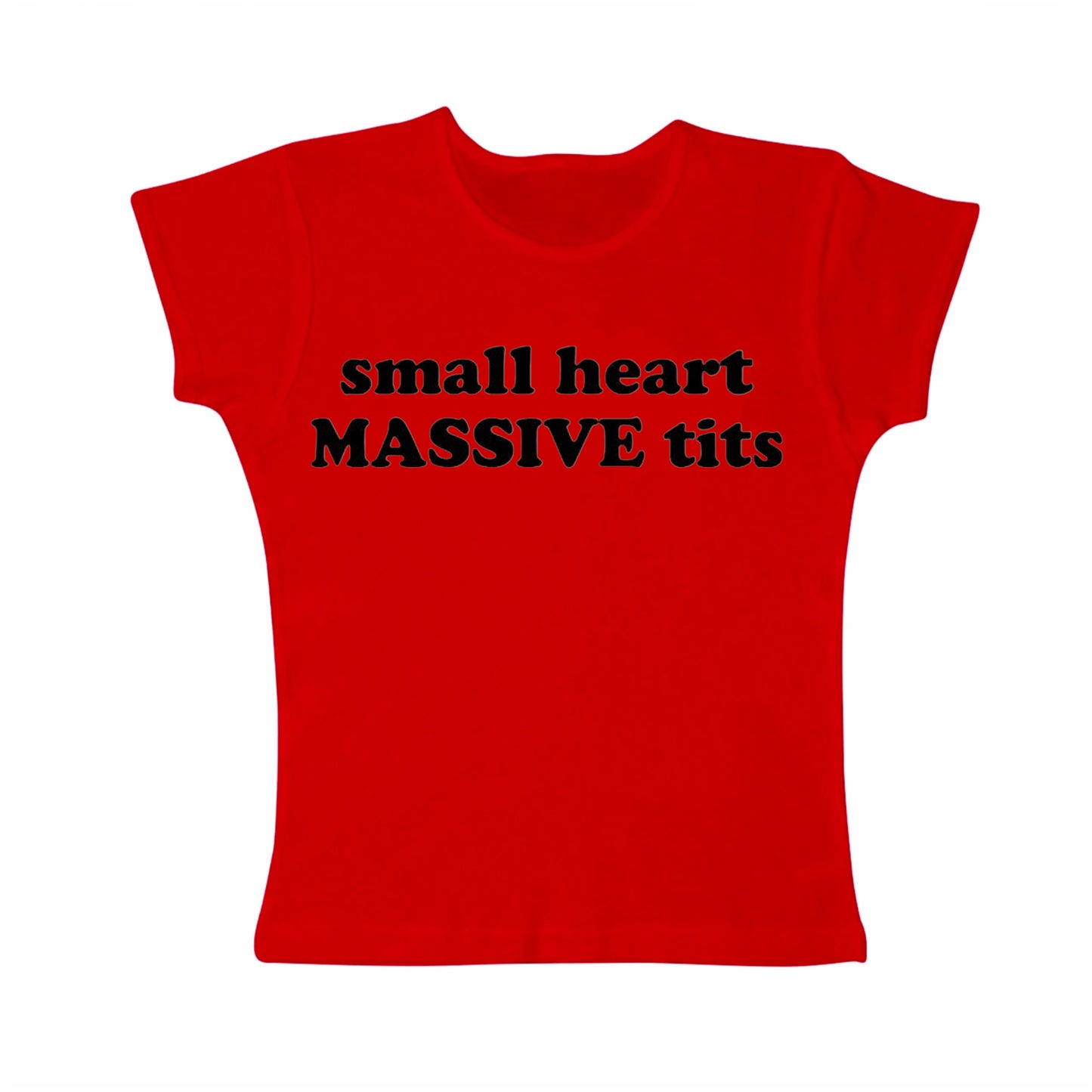 small heart massive tits tight fit baby tee