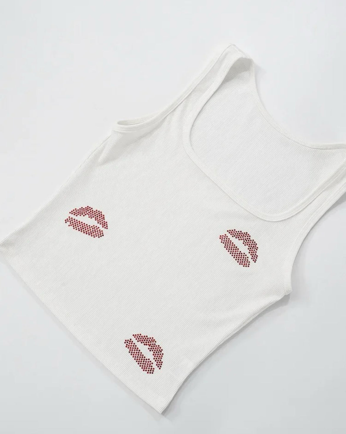 Rhinestone Kiss Detail Tank & Shorts Co-Ord | Reigned