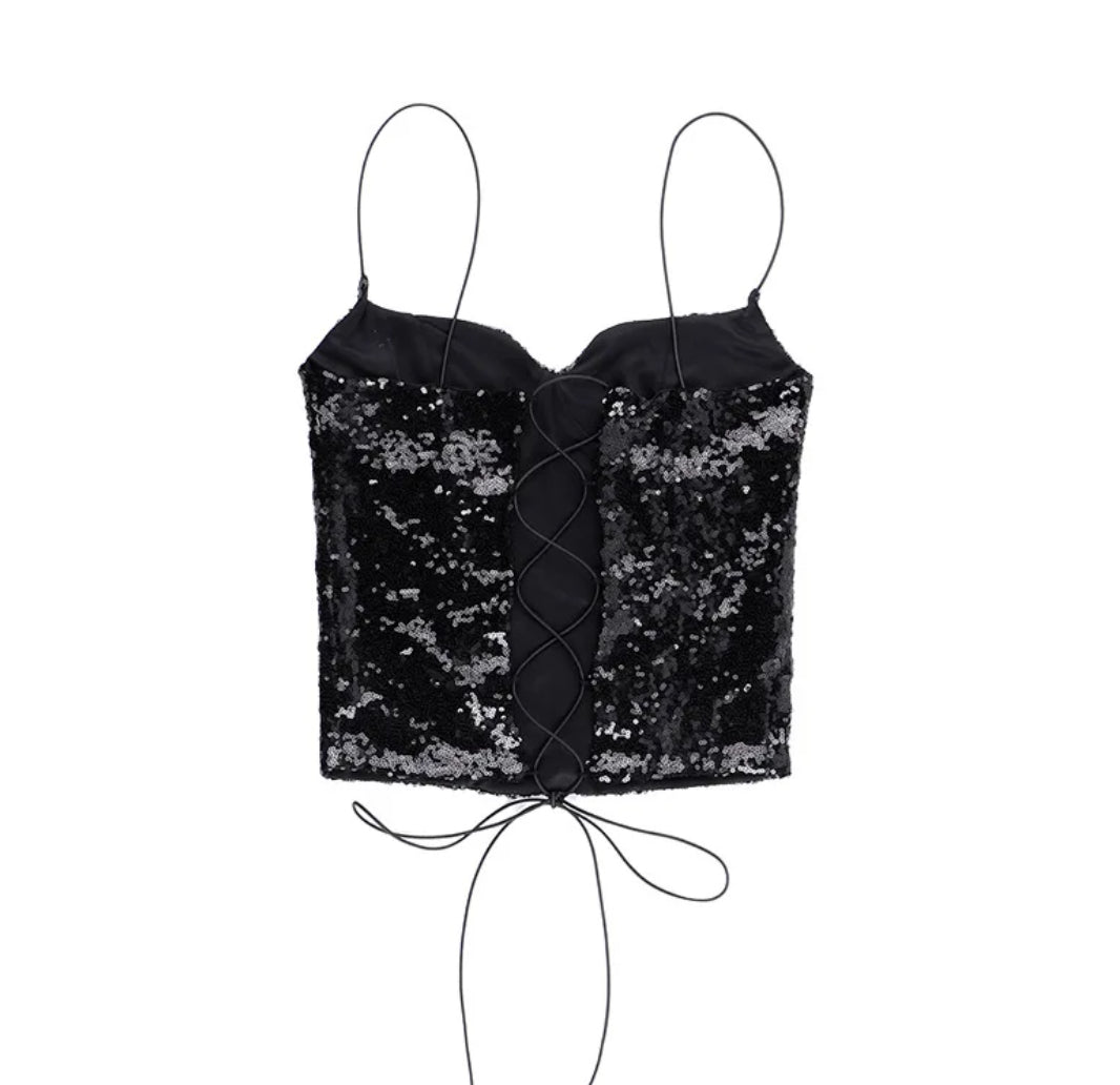 Sequin sweetheart neckline Cami top