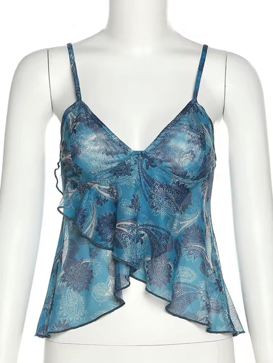 Wave Fairytale Style Mesh Tank Top