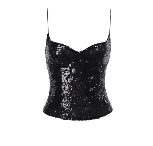 Sequin sweetheart neckline Cami top