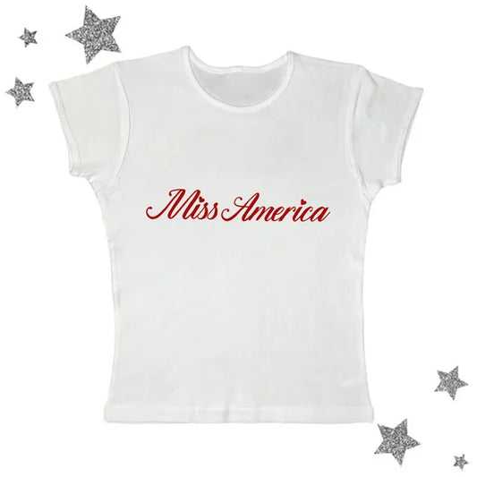miss america tight fit baby tee