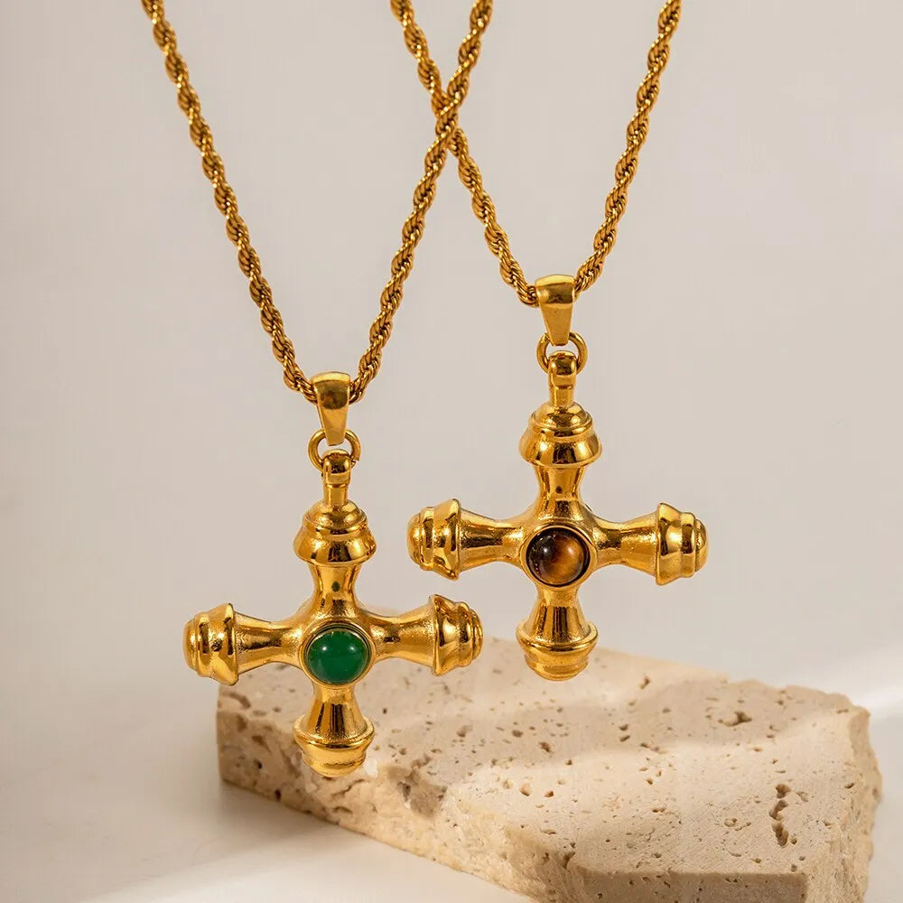 vintage Chunky cross necklace