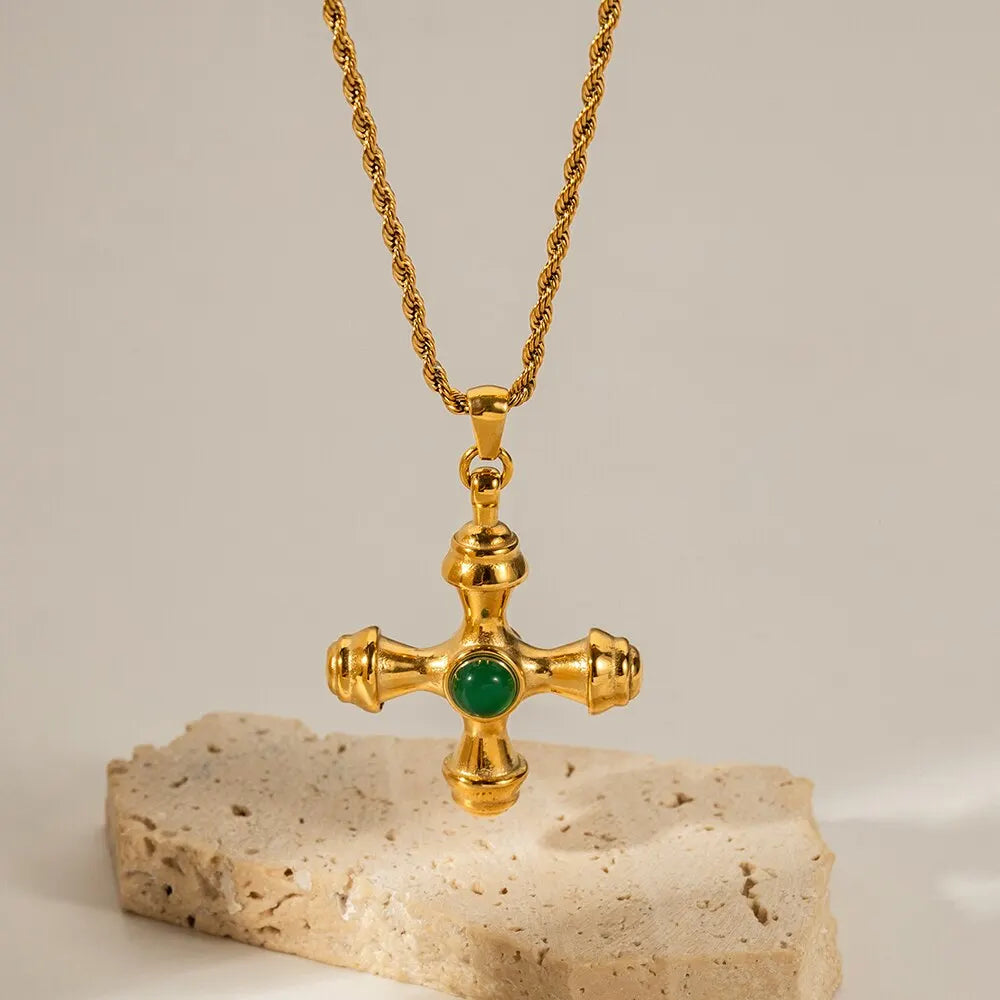 vintage Chunky cross necklace