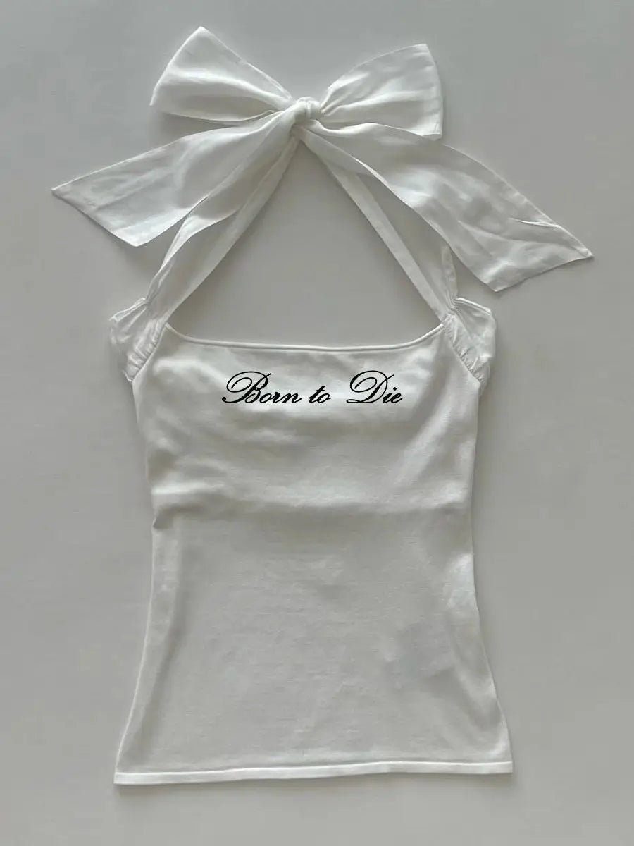 Born to die bow tie halter