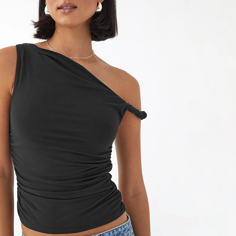 Off shoulder A-line tank top