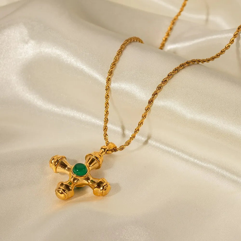 vintage Chunky cross necklace