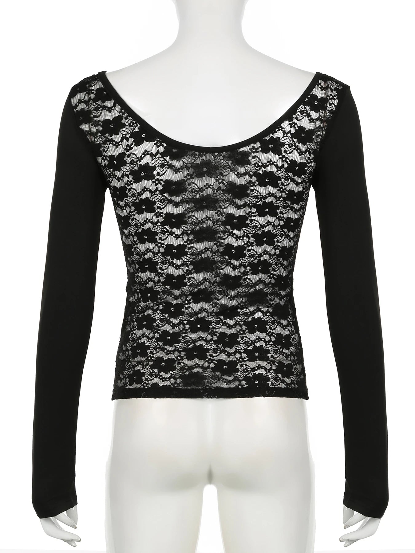 Lace back long sleeve top