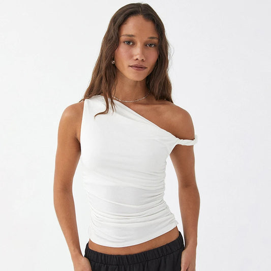 Off shoulder A-line tank top