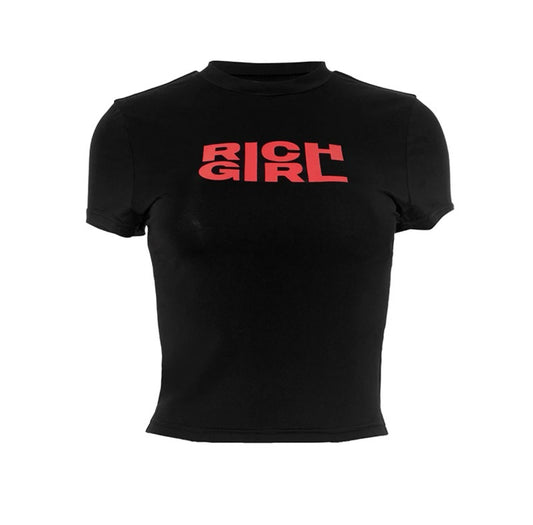 “Rich Girl” Tight Fit Baby Tee | Reigned