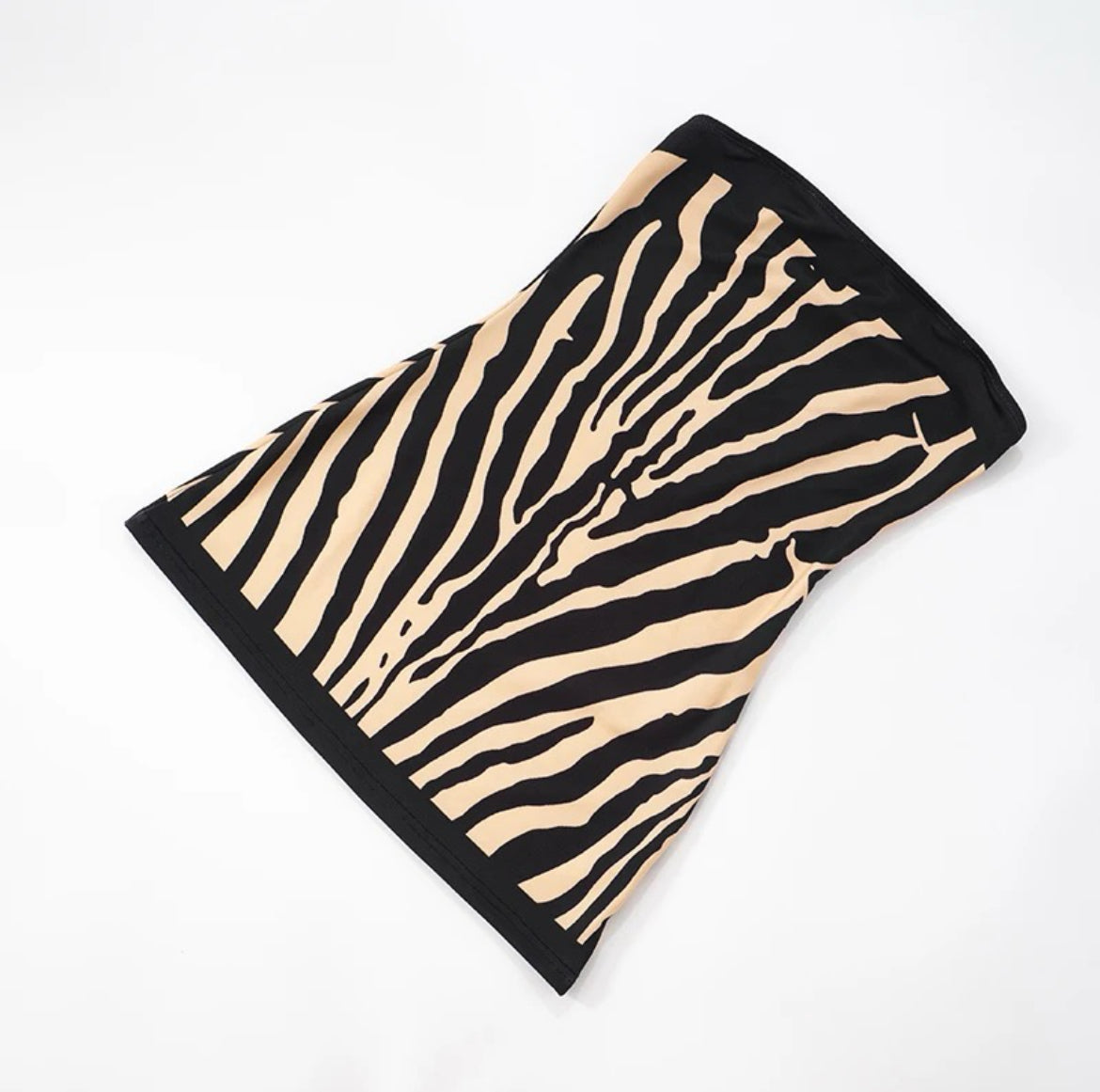 Zebra print mini bandeau dress
