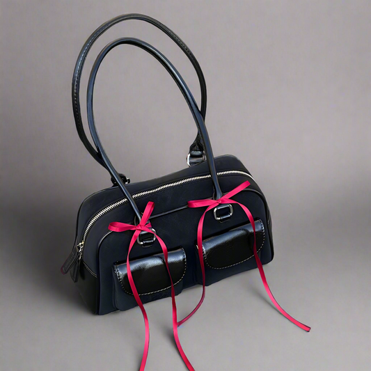 ribbon detail mini bowler bag