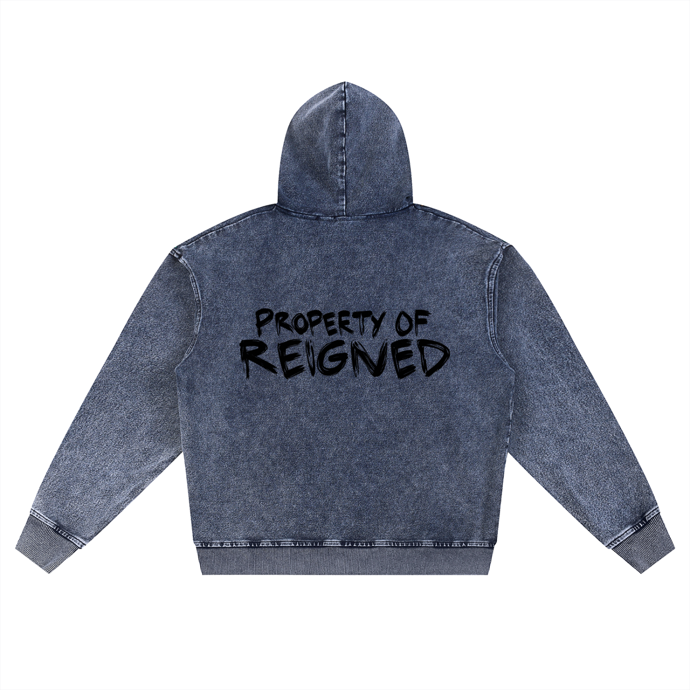 Reigned Snow Wash Oversized Zip-Up Hoodie