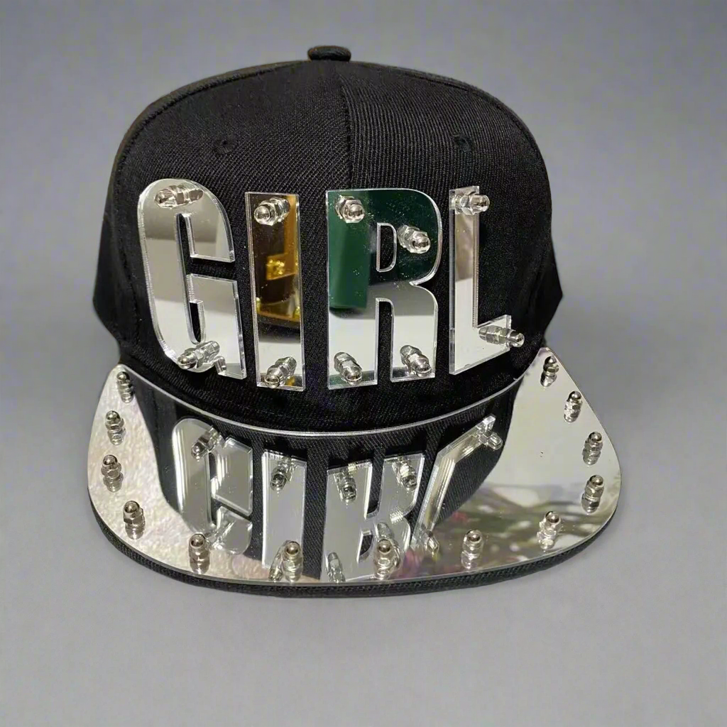 Statement ‘GIRL’ Mirror Jumbo Letter Flat Cap | Reigned