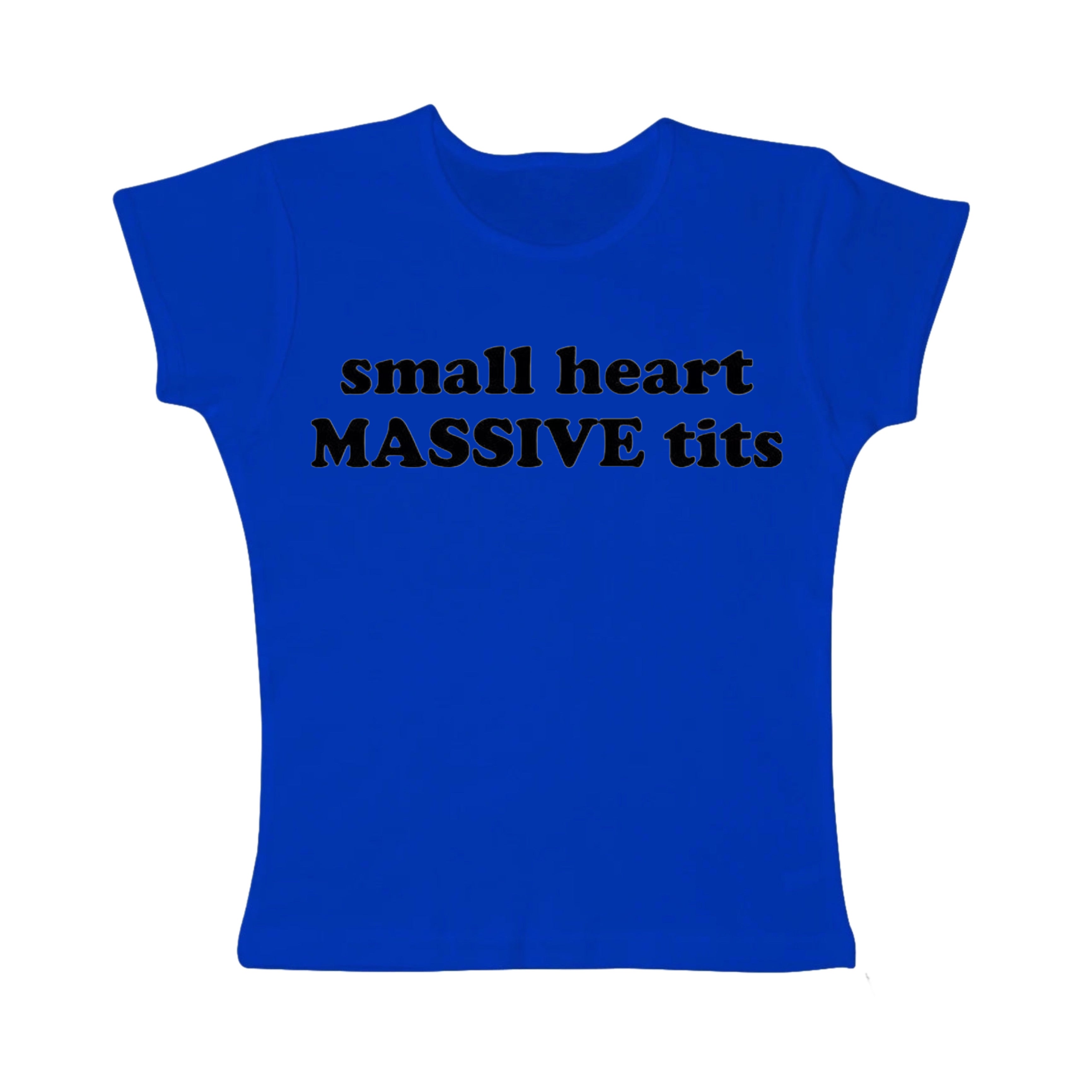 small heart massive tits tight fit baby tee