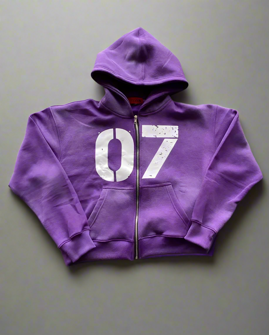 07 Oversized Zip up Hoodie And Sweatpants Set