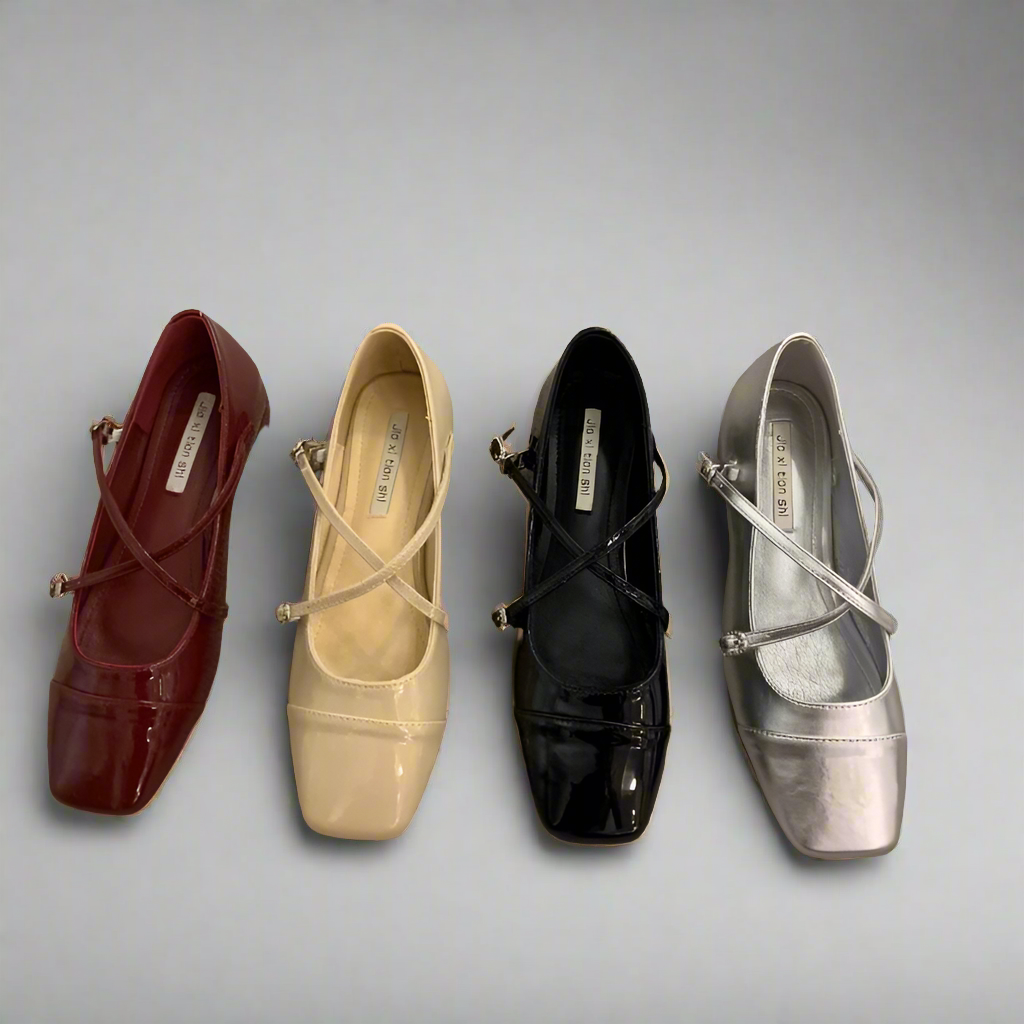 Mary jane buckle ballerina flats