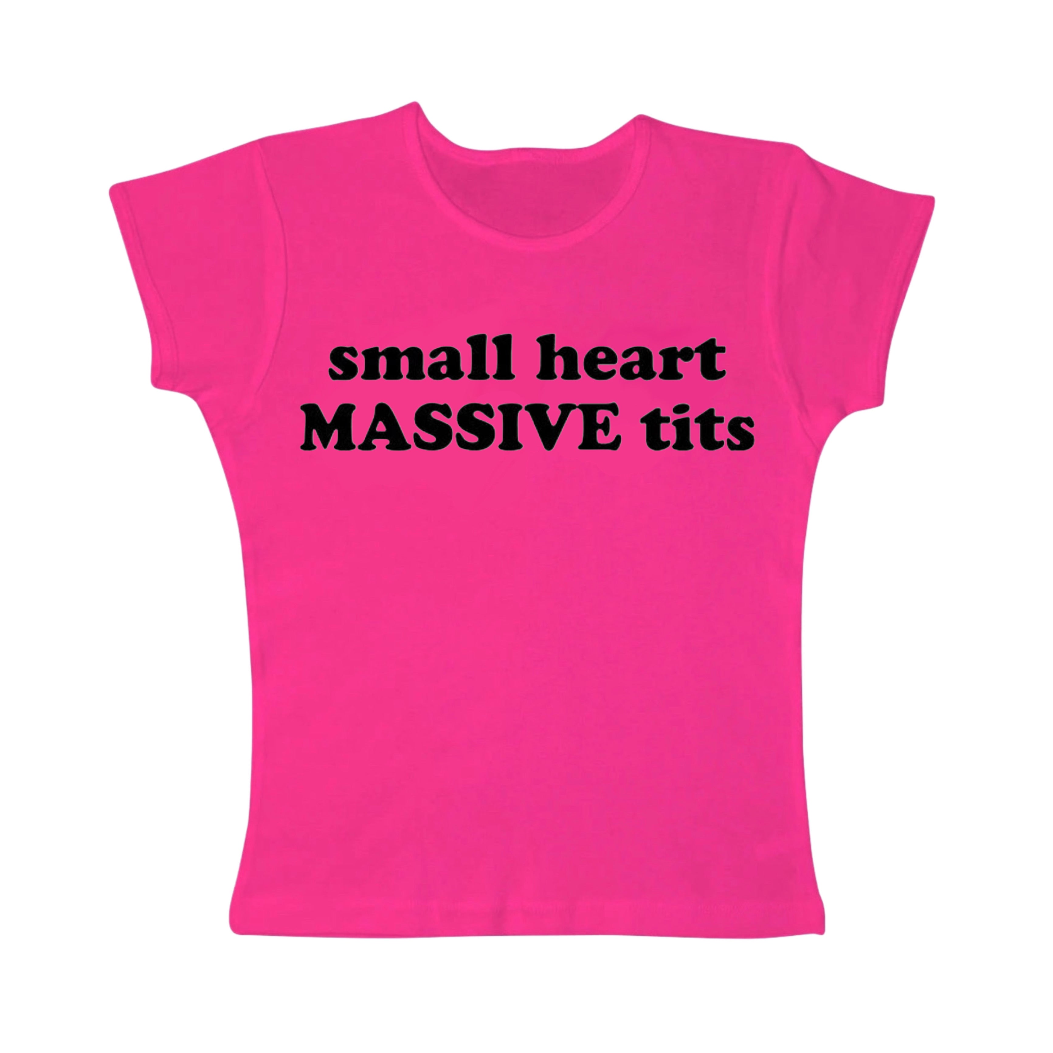 small heart massive tits tight fit baby tee