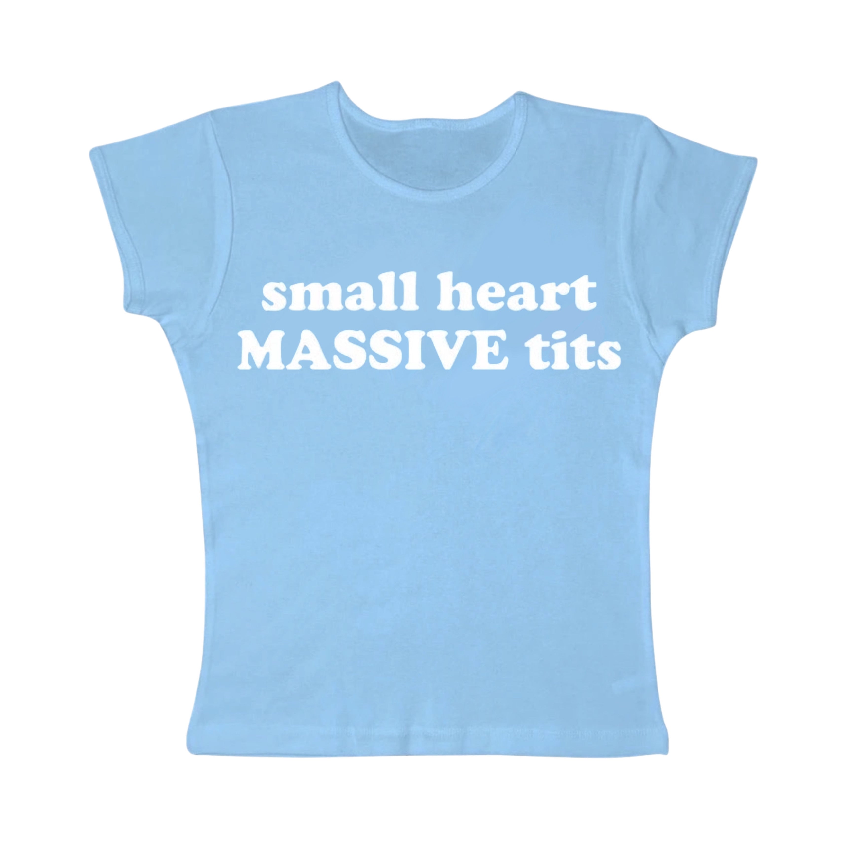 small heart massive tits tight fit baby tee