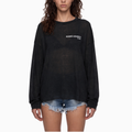 Raw Edge Long Sleeve Translucent T-Shirt