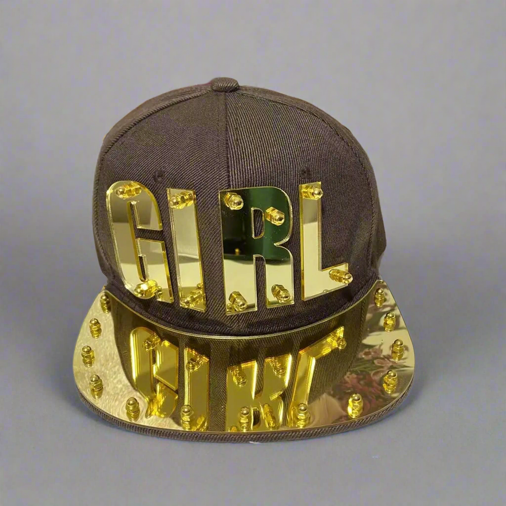 Statement ‘GIRL’ Mirror Jumbo Letter Flat Cap | Reigned