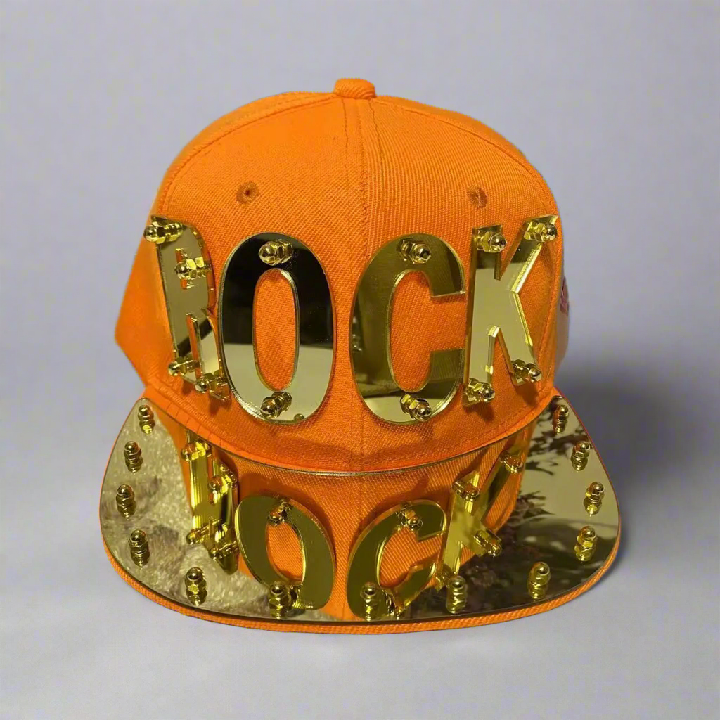 Statement ‘ROCK’ Mirror Jumbo Letter Flat Cap | Reigned