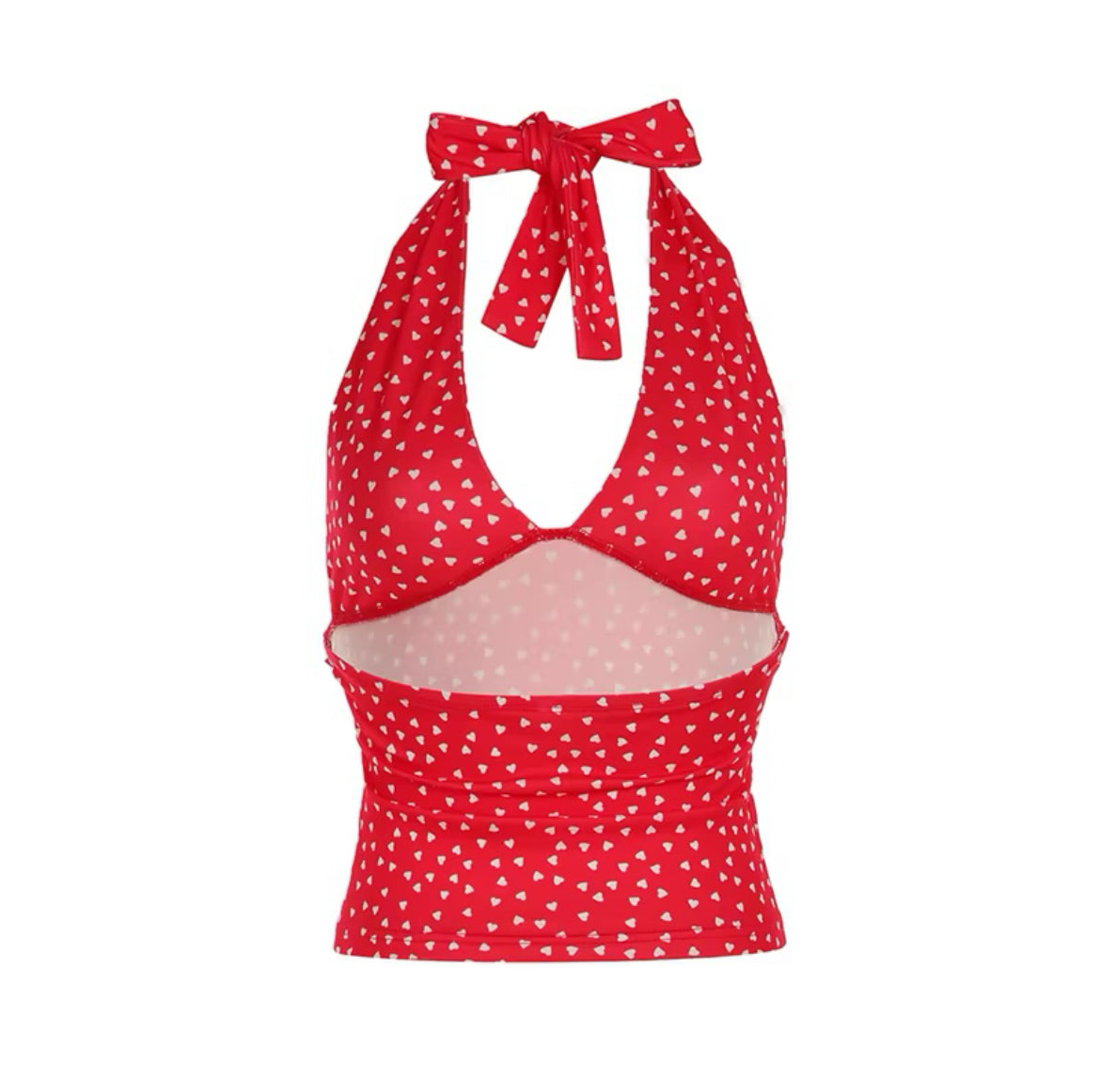 Deep V-Neck Tie Up Tight Fit Halter Top |Reigned
