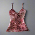 Pink floral bow detail tank top