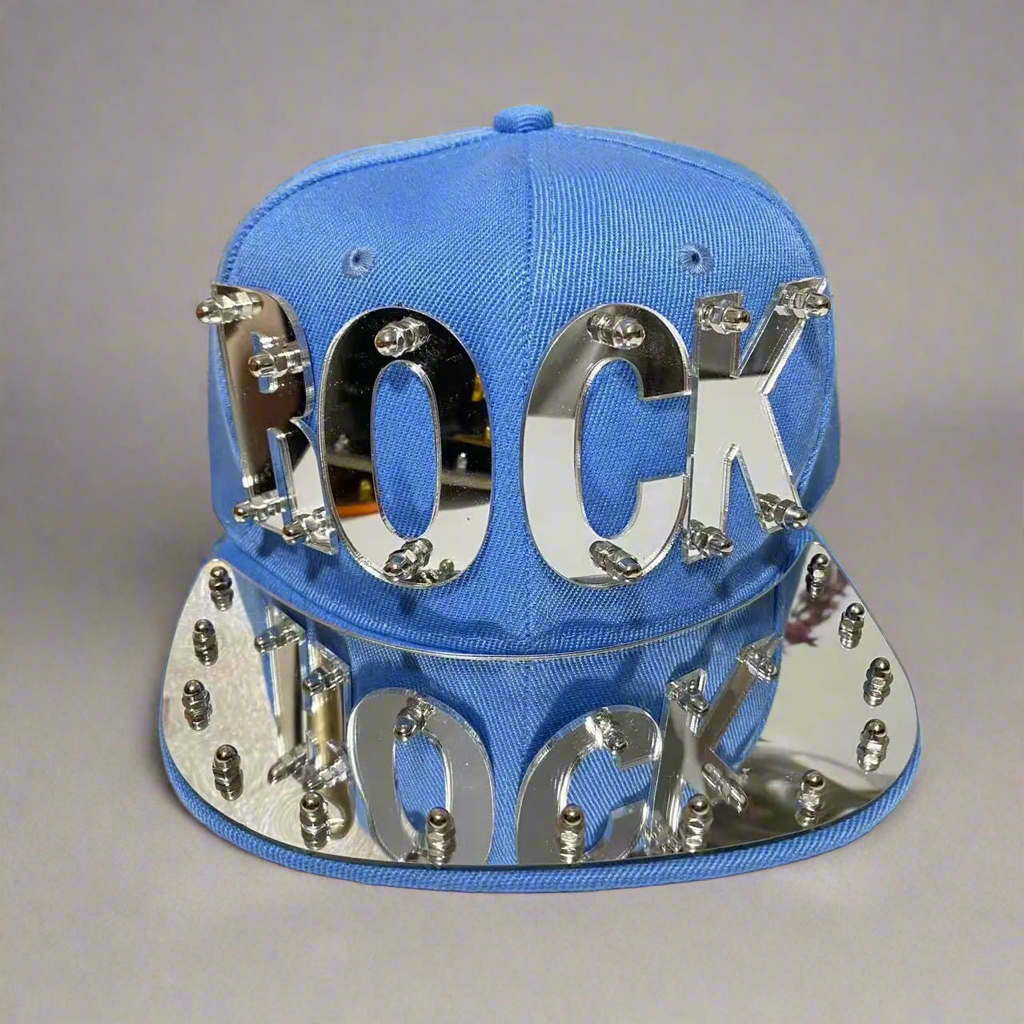 Statement ‘ROCK’ Mirror Jumbo Letter Flat Cap | Reigned