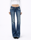 Low Rise Double Button Bootcut Flare Jeans | Reigned