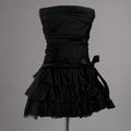 Strapless bow detail ruffle dress
