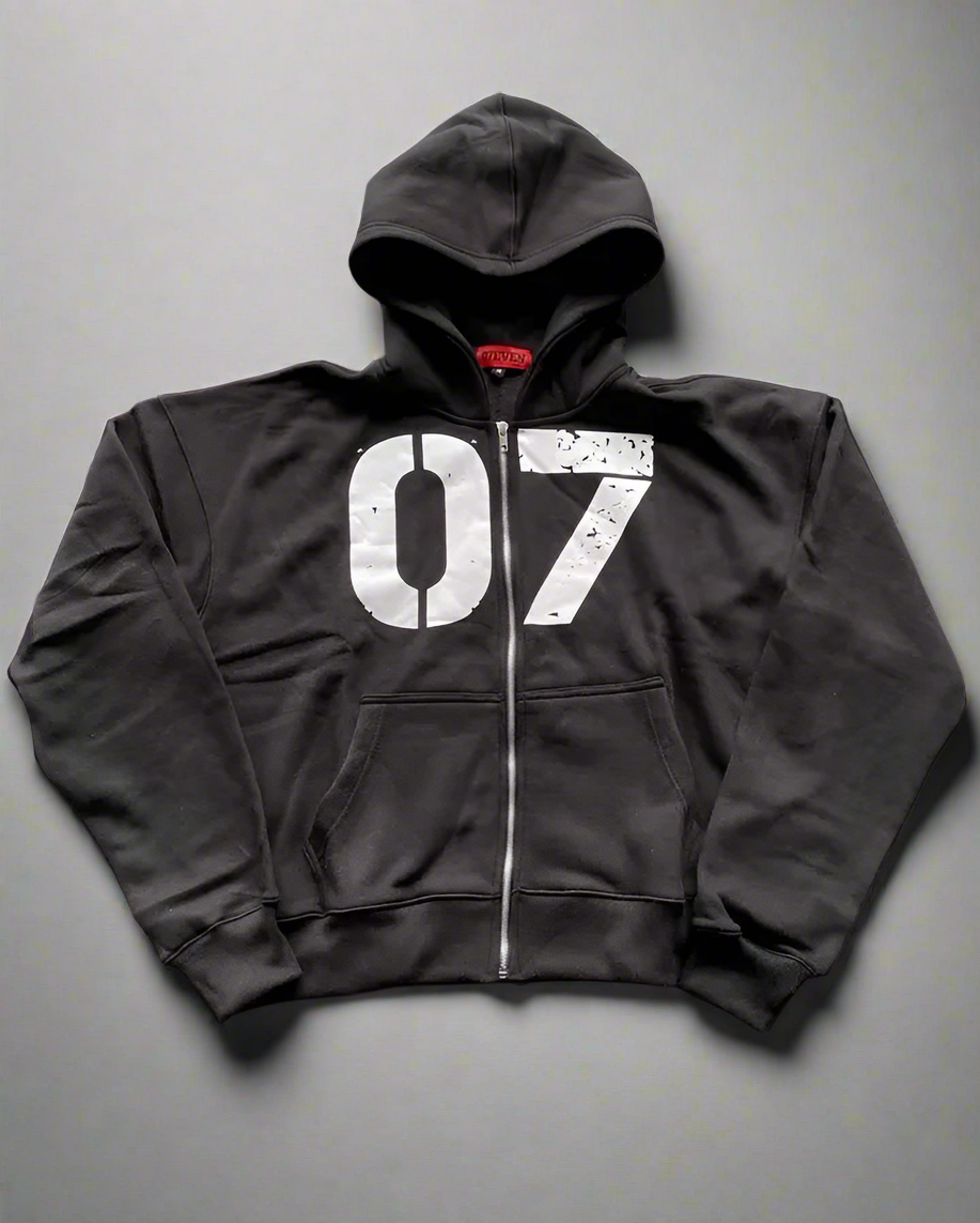 07 Oversized Zip up Hoodie And Sweatpants Set