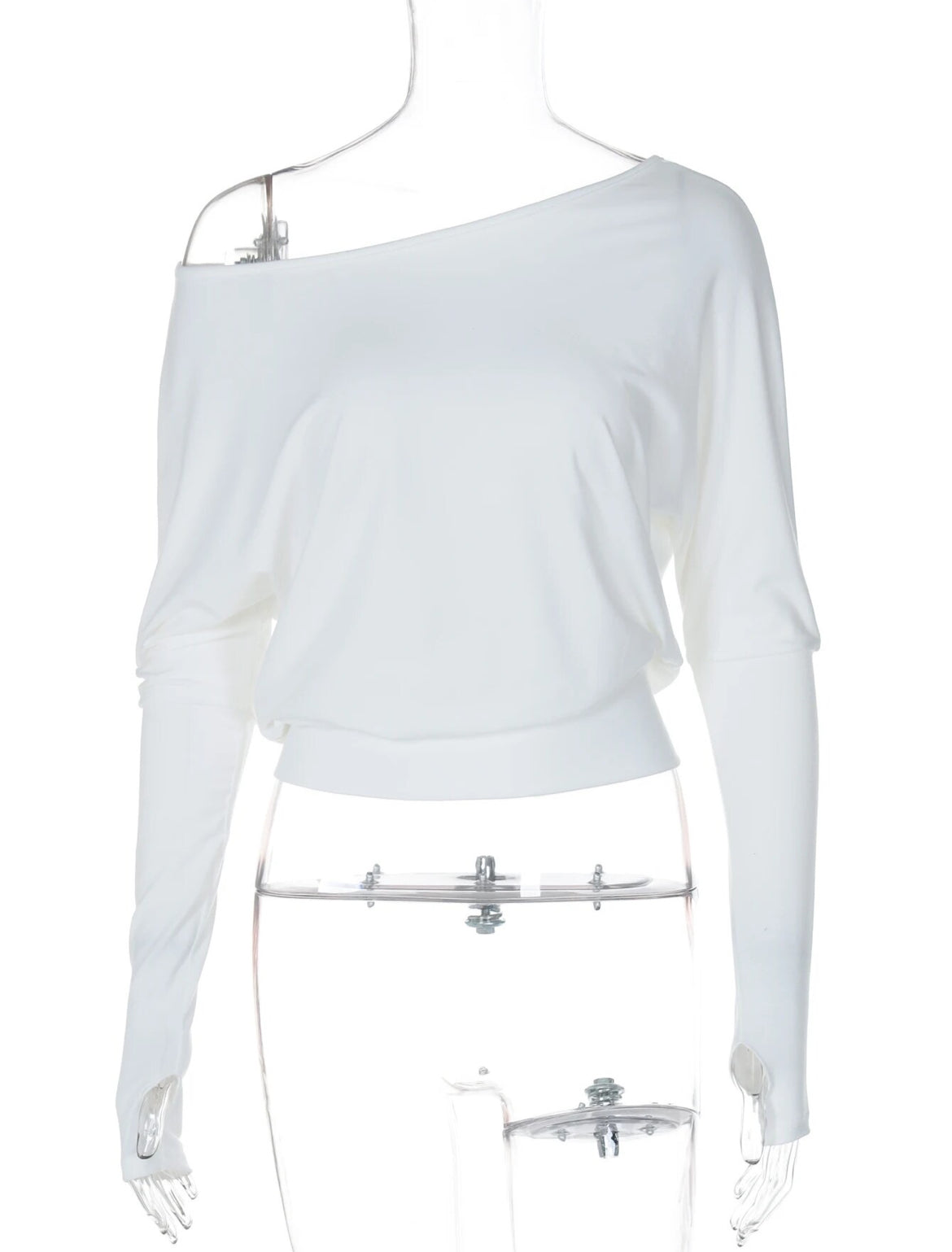 Off-Shoulder Long Sleeve Light Sweatshirt