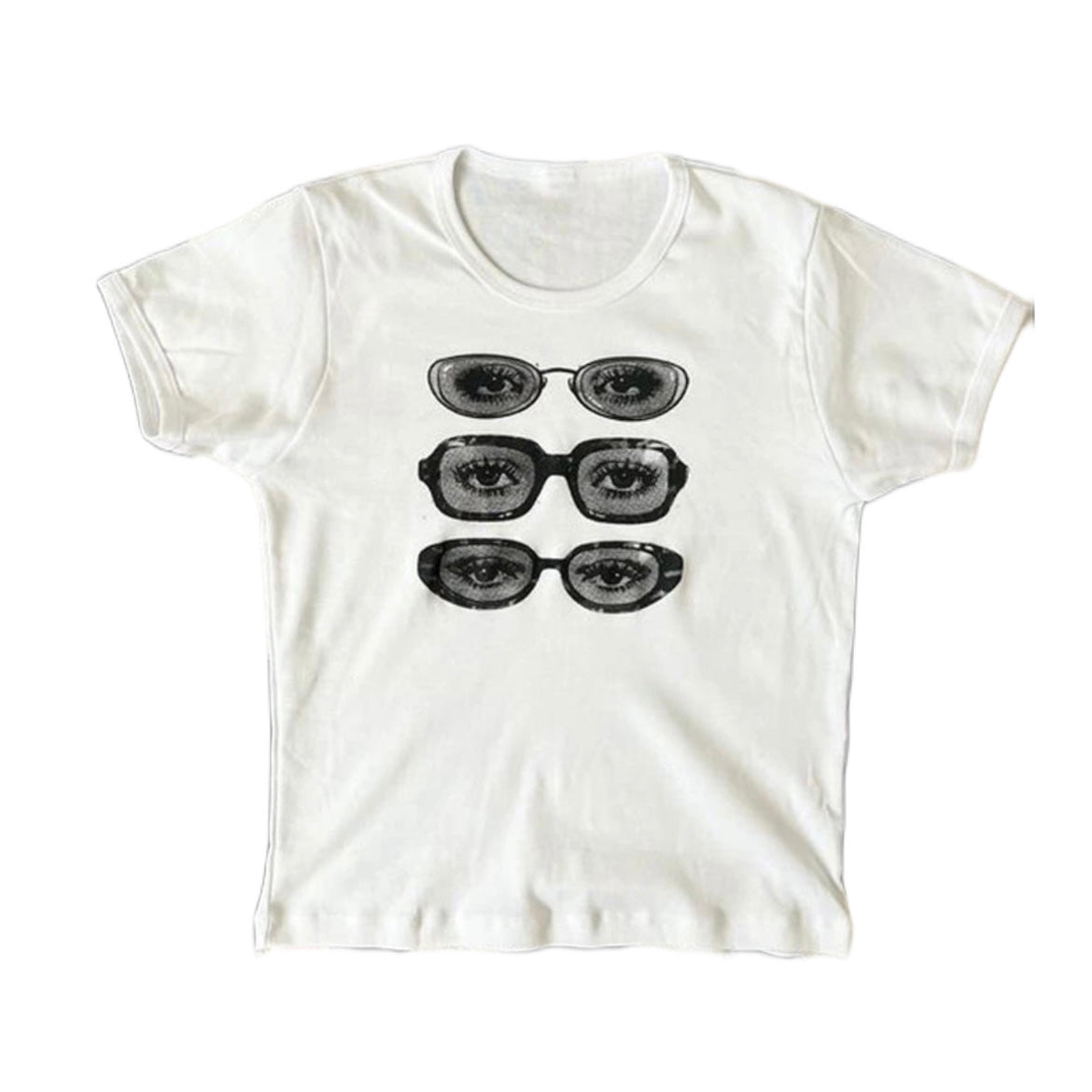 Vintage Glasses eyes tight fit baby tee