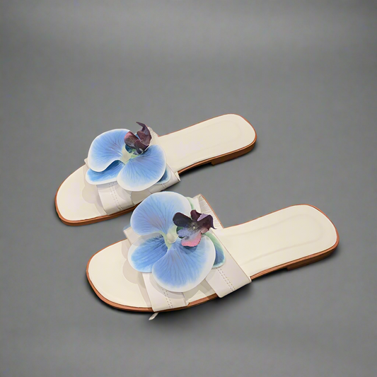 flower detail slippers