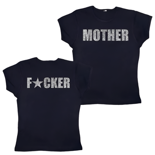 Mother F*cker gem embellished tight fit baby tee