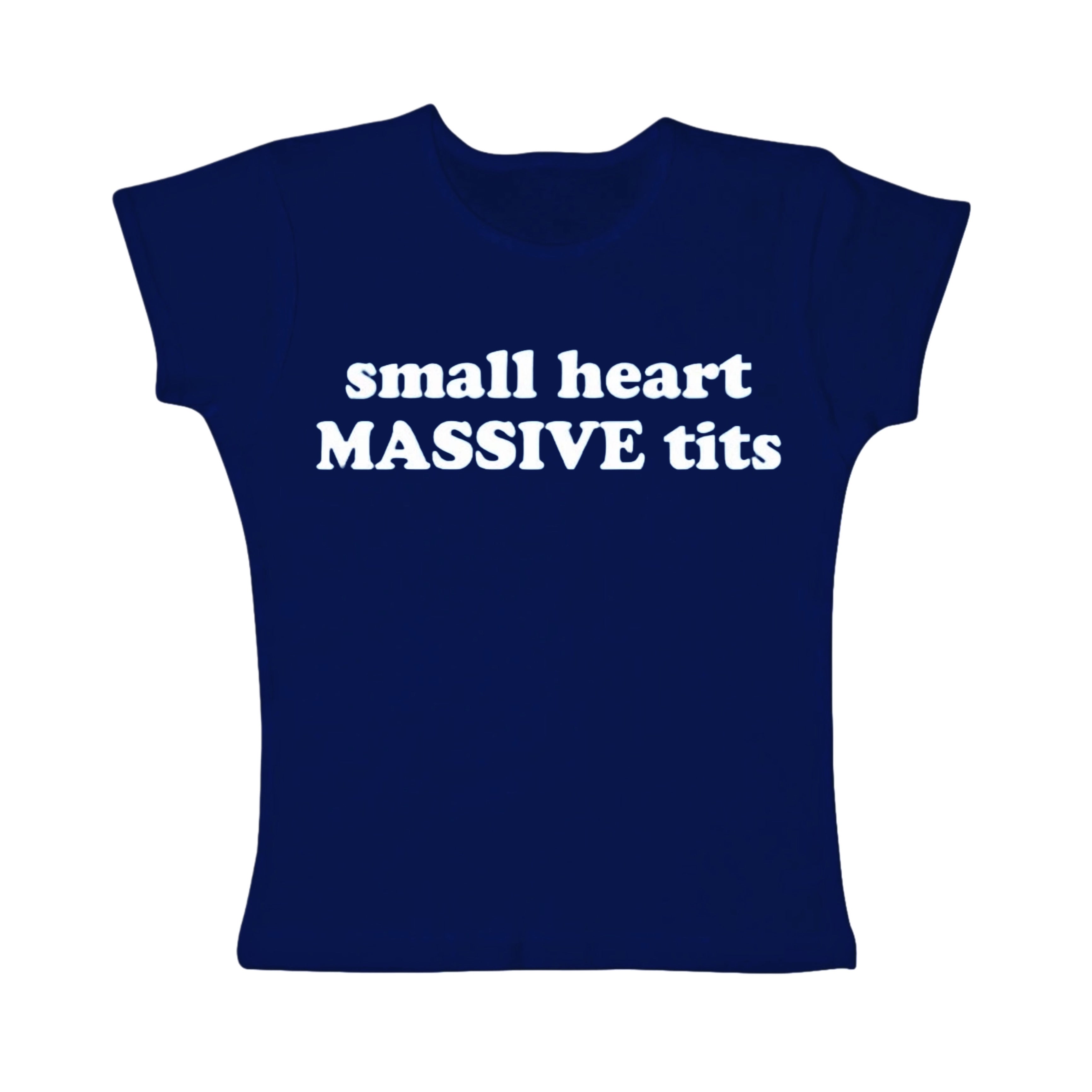small heart massive tits tight fit baby tee