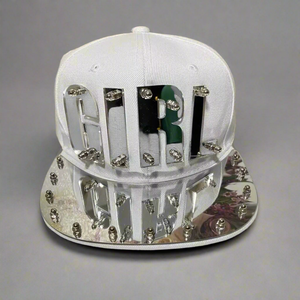 Statement ‘GIRL’ Mirror Jumbo Letter Flat Cap | Reigned