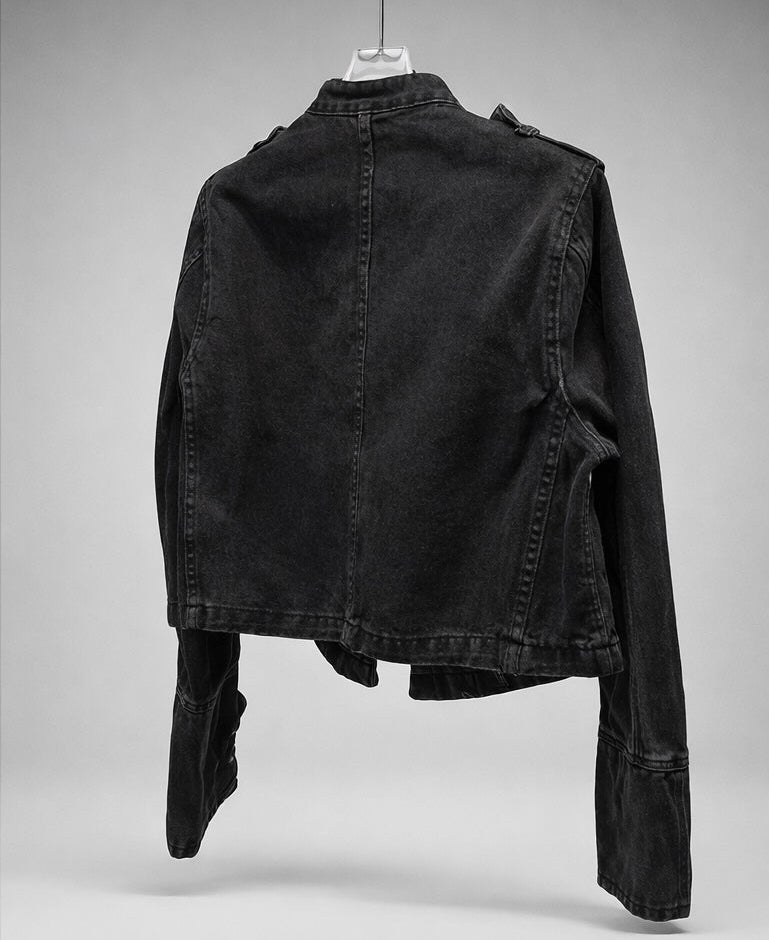 Braided military parade style denim jacket| Reigned