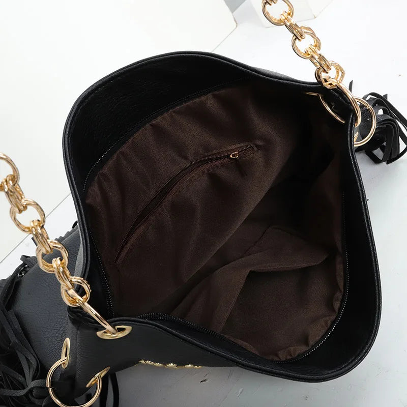 Studed Union Jack Tassel Detail tote Handbag | Reigned