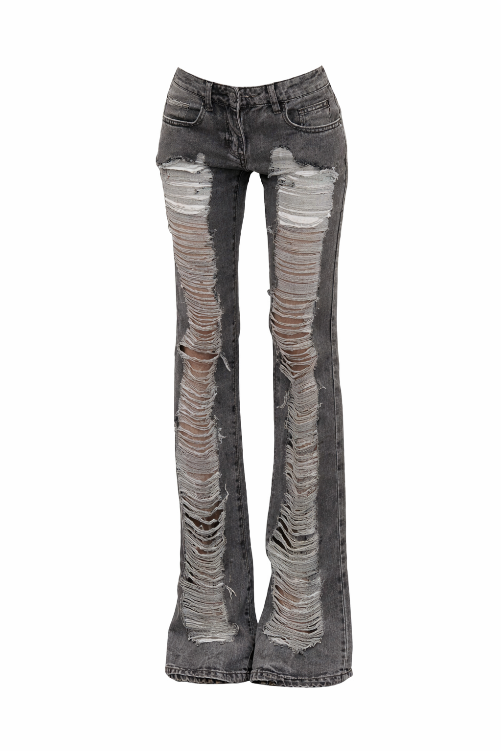 Low Rise Full Distressed skinny bootcut jeans | Reigned