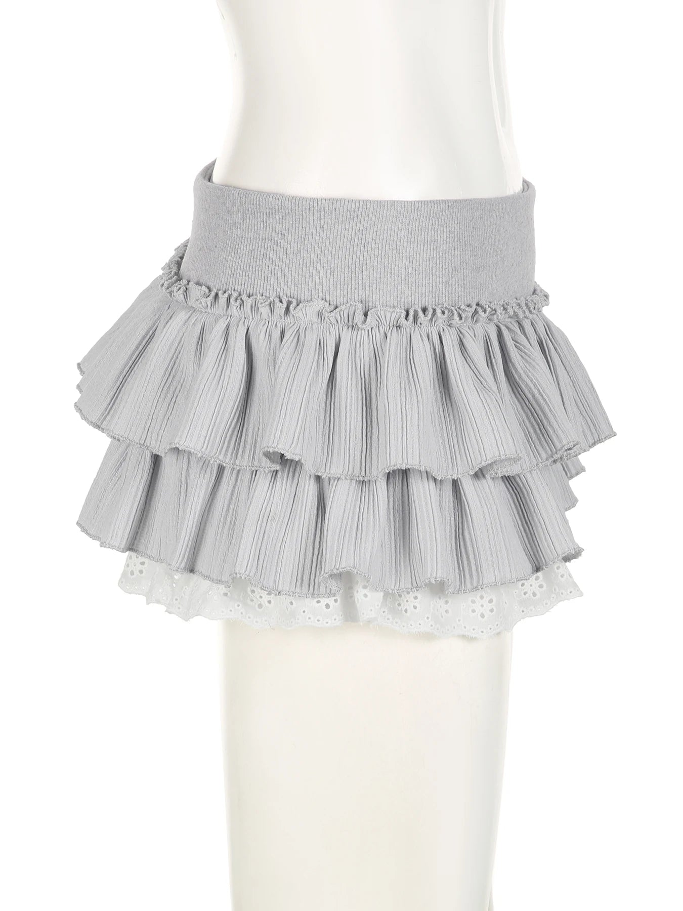 low rise ruffle pleated mini skirt