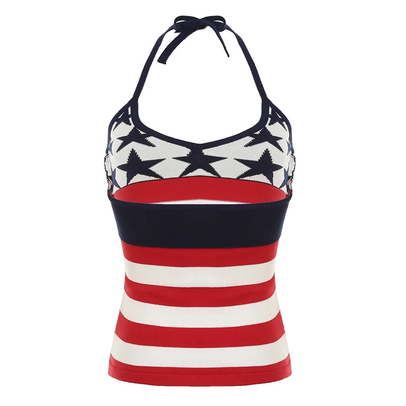 Stars & Stripes Backless Halter Top | Reigned