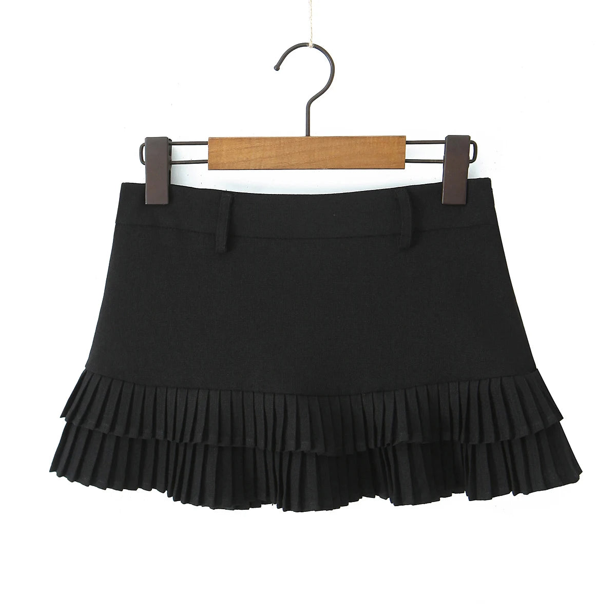 Low Rise Statement Piece Pleated Mini Skirt