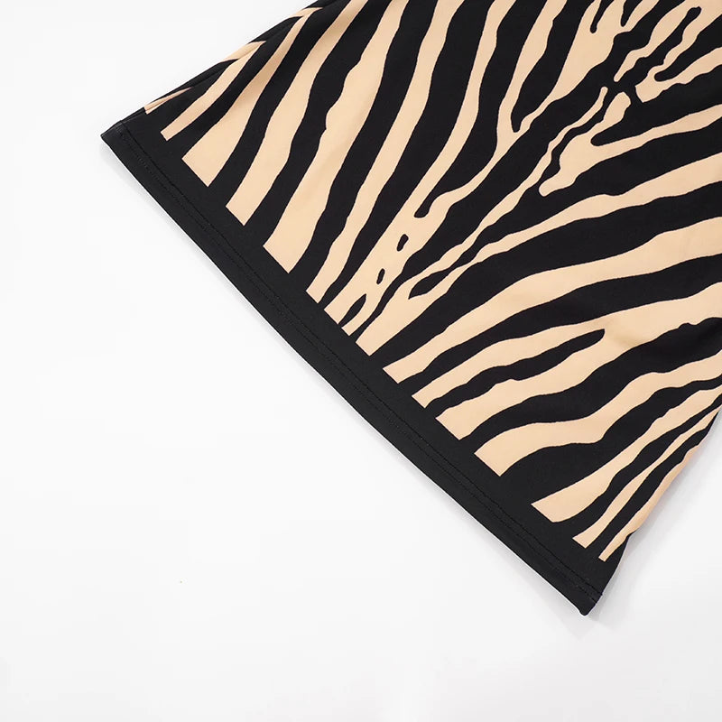 Zebra print mini bandeau dress