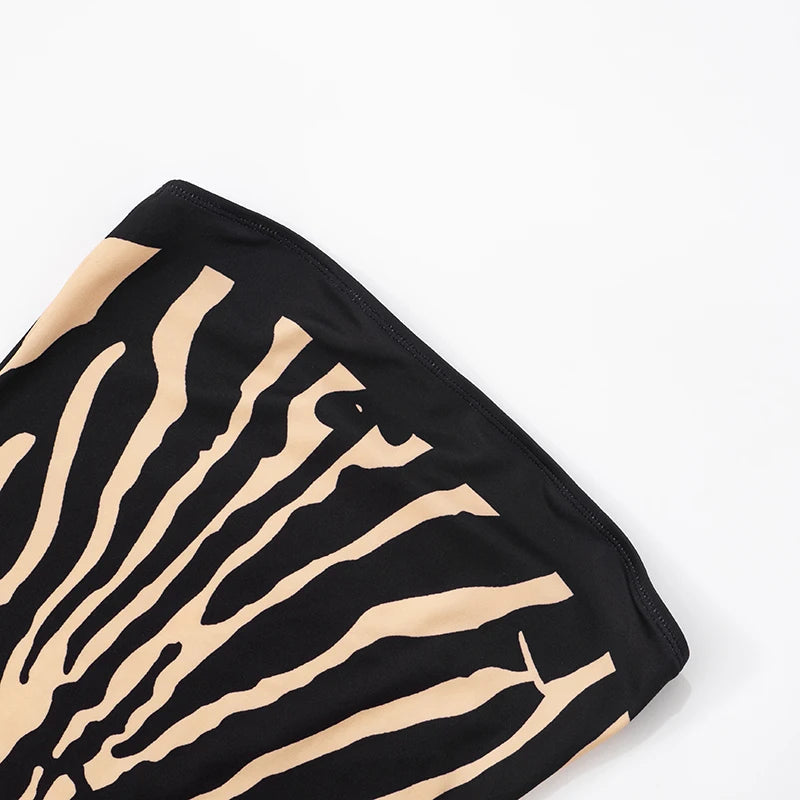 Zebra print mini bandeau dress
