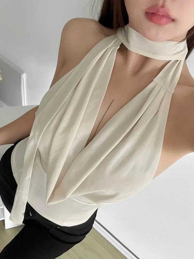 Scarf Detail Cowl Neck Top | Reigned